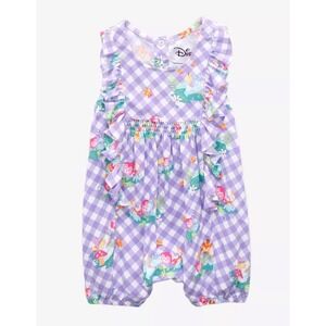 Disney Our Universe Alice in Wonderland Purple Gingham Romper 12 Month Baby Girl